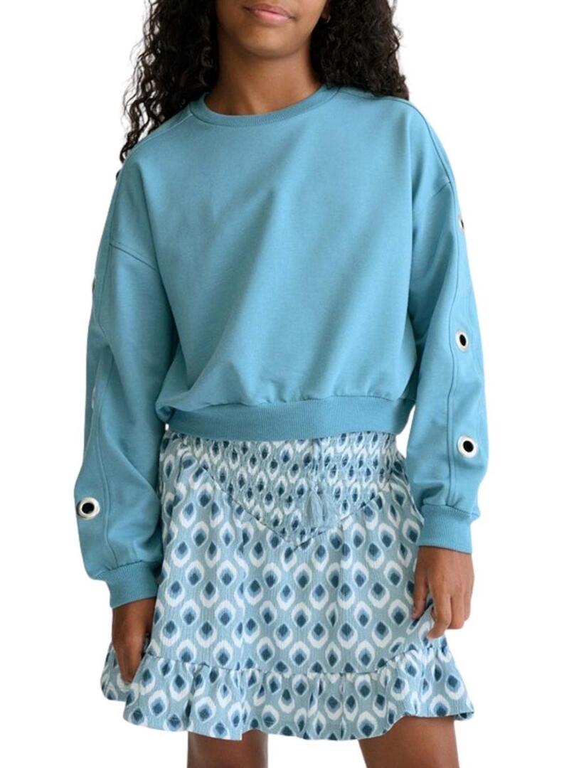 Blusa Mayoral com botões azuis para meninas