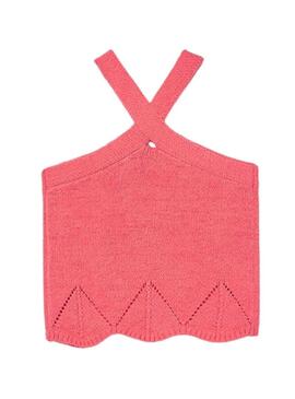 Top de crochê coral para menina