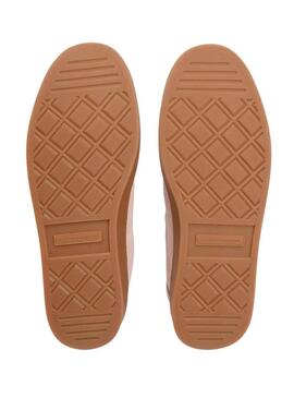 Tênis Tommy Jeans Heritage Monogram rosa para mulher.