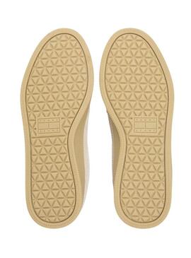 Sapatilhas Tommy Jeans The Greenwich Edge Knit bege e rosa para mulher