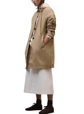 Trench coat Ecoalf Packable Verne em tostado para mulher.