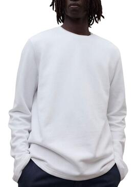 Camiseta Ecoalf manga longa Sustano branca para homem.