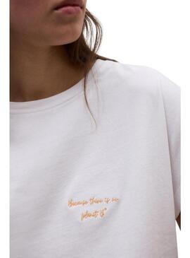 Camiseta Ecoalf Namur branca para mulher.