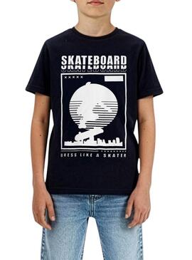 Camiseta Name It Thomas skate preta para menino