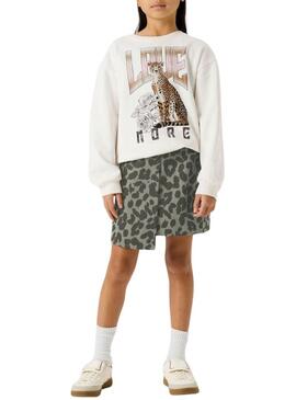 Calça curta Name It estampada animal cinza para menina.