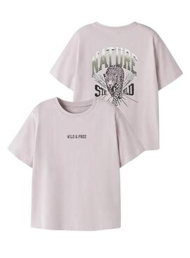 Camiseta Name It selvagem e livre rosa claro para menina.