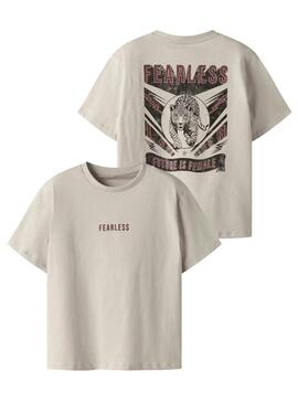 Camisa Name It sem medo bege para menina