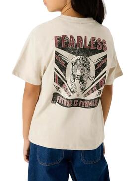 Camisa Name It sem medo bege para menina