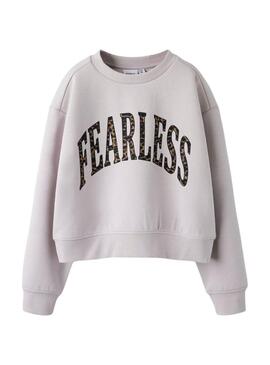 Moletom Name It fearless bege para meninas