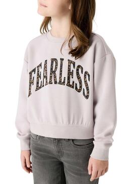 Moletom Name It fearless bege para meninas