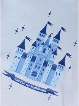 Camiseta Name It castelo azul céu para menina.