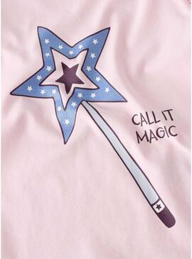 Camiseta Name It varinha mágica rosa para menina