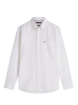 Camisa Tommy Hilfiger Light Oxford branca para homem.
