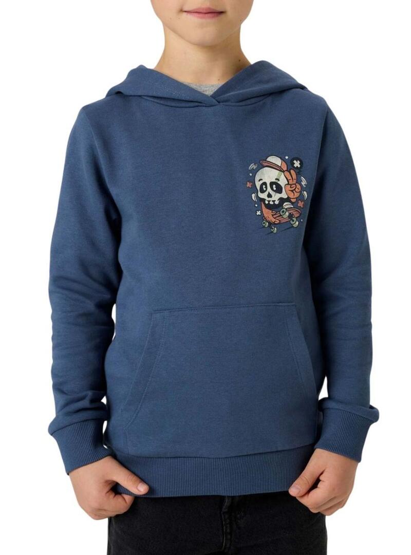 Moletom Name It com capuz caveira azul para criança.