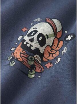 Moletom Name It com capuz caveira azul para criança.