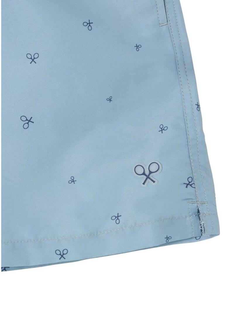 Calção de banho Silbon raquetas azul claro para homem.