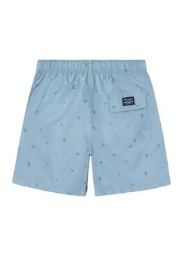 Calção de banho Silbon raquetas azul claro para homem.