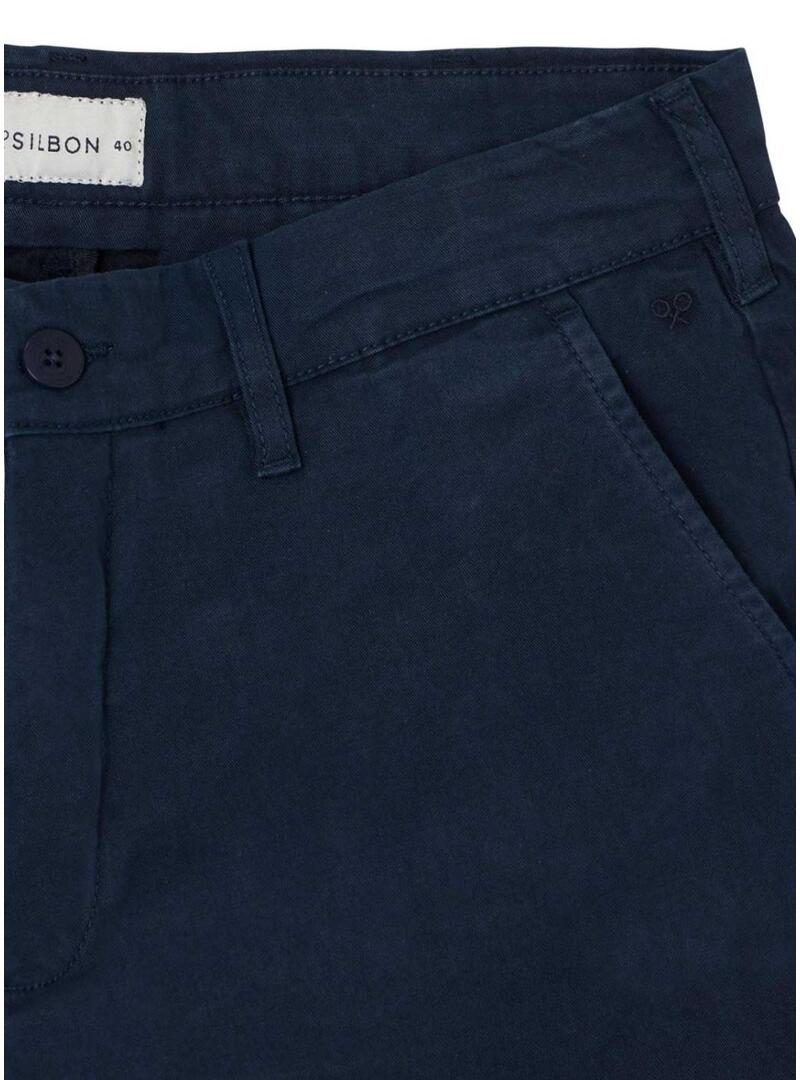 Calça chino azul marinho da Silbon para homem.