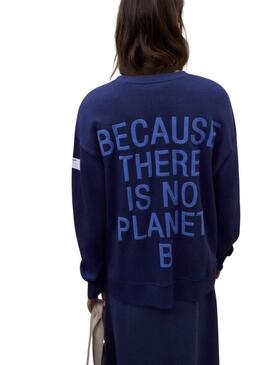 Camisola Ecoalf Storm azul para mulher.