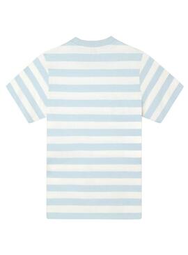 Camiseta Silbon listras azul e branco para homem