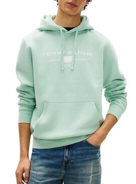 Moletom Tommy Hilfiger Brand Love verde para homem