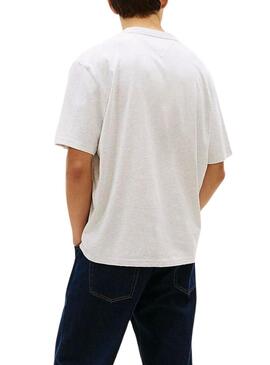 Camiseta Tommy Jeans 90s cinza para homem.
