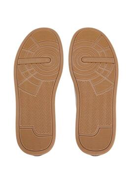 Sapatilhas Tommy Hilfiger Court branco e marrom para homem