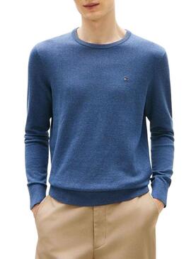Camisola Tommy Hilfiger Essential azul para homem.
