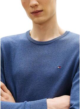 Camisola Tommy Hilfiger Essential azul para homem.