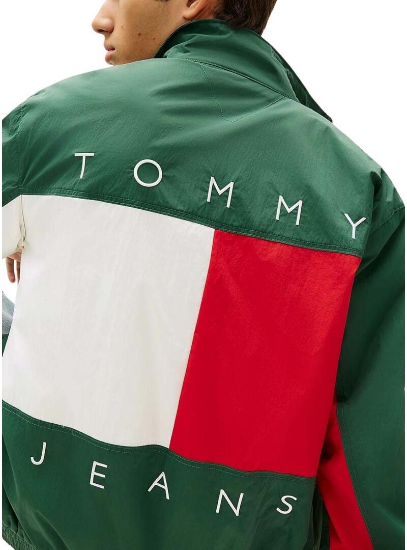 Jaqueta Tommy Jeans Heritage Flag verde para homem
