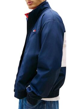 Jaqueta Tommy Jeans Heritage Flag azul marinho para homem.