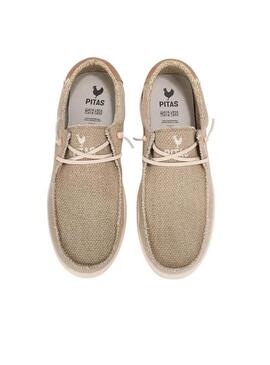 Sapatos Walkin Pitas Kilda bege para homem.