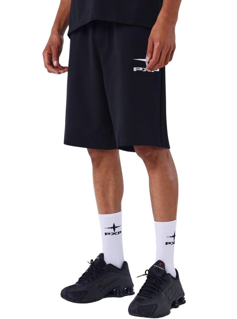 Projeto Bermudas x Paris Polaris preto para homens.