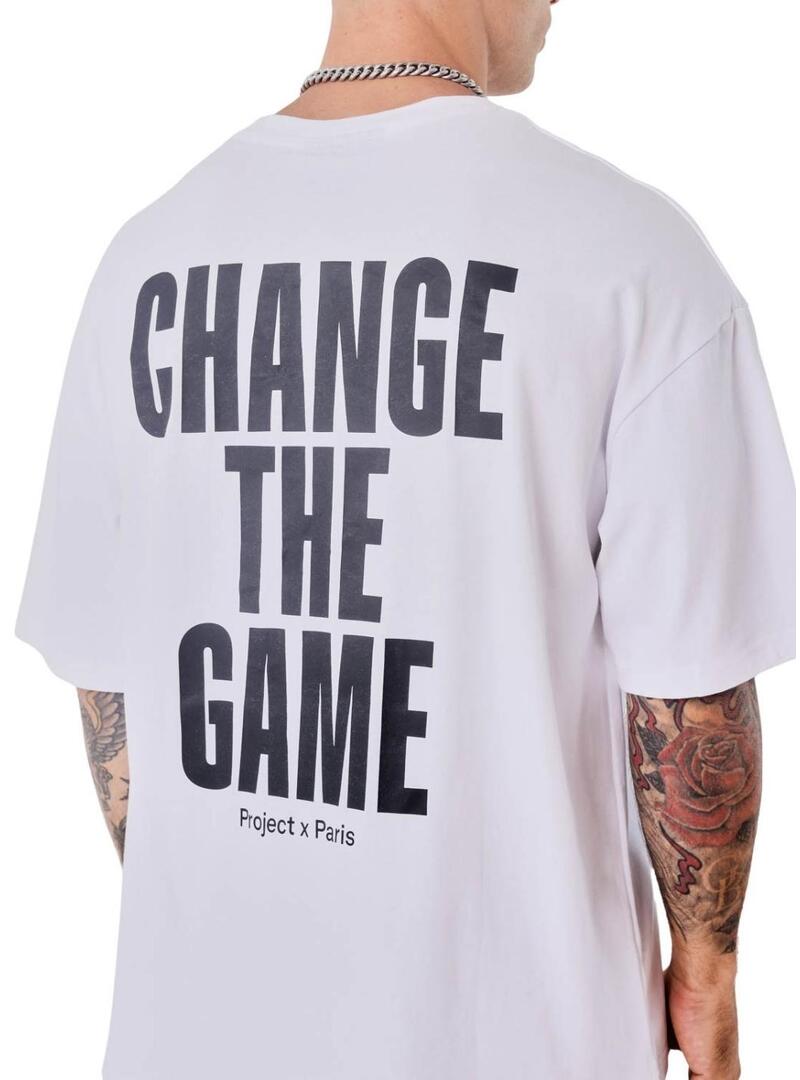 Camiseta Project x Paris boxy Essentials branca para homem.