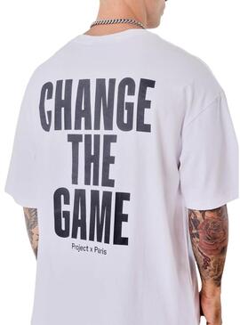 Camiseta Project x Paris boxy Essentials branca para homem.