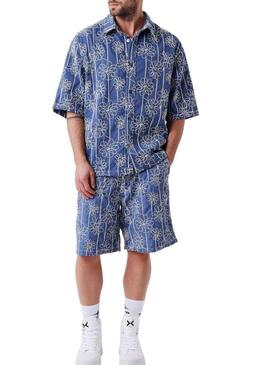 Calça curta Project x Paris Candide Idylle flores azul para homem