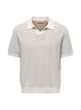 Camisa Polo Only and Sons Tristan bege para homem.