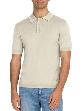 Camisa Polo Only and Sons Wyler bege para homem