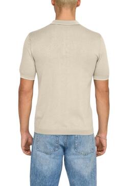 Camisa Polo Only and Sons Wyler bege para homem