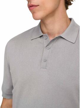 Polo Only and Sons Wyler cinza para homem