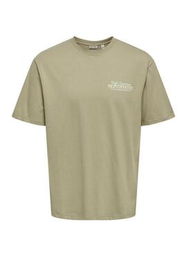 Camiseta Only and Sons Fredo verde para homem.