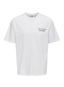 Camisa Only and Sons Fredo branca para homem.