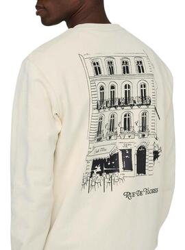 Moletom Only and Sons Cesc bege para homem.