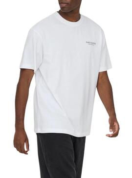 Camiseta Only and Sons Fred Bakery branca para homem