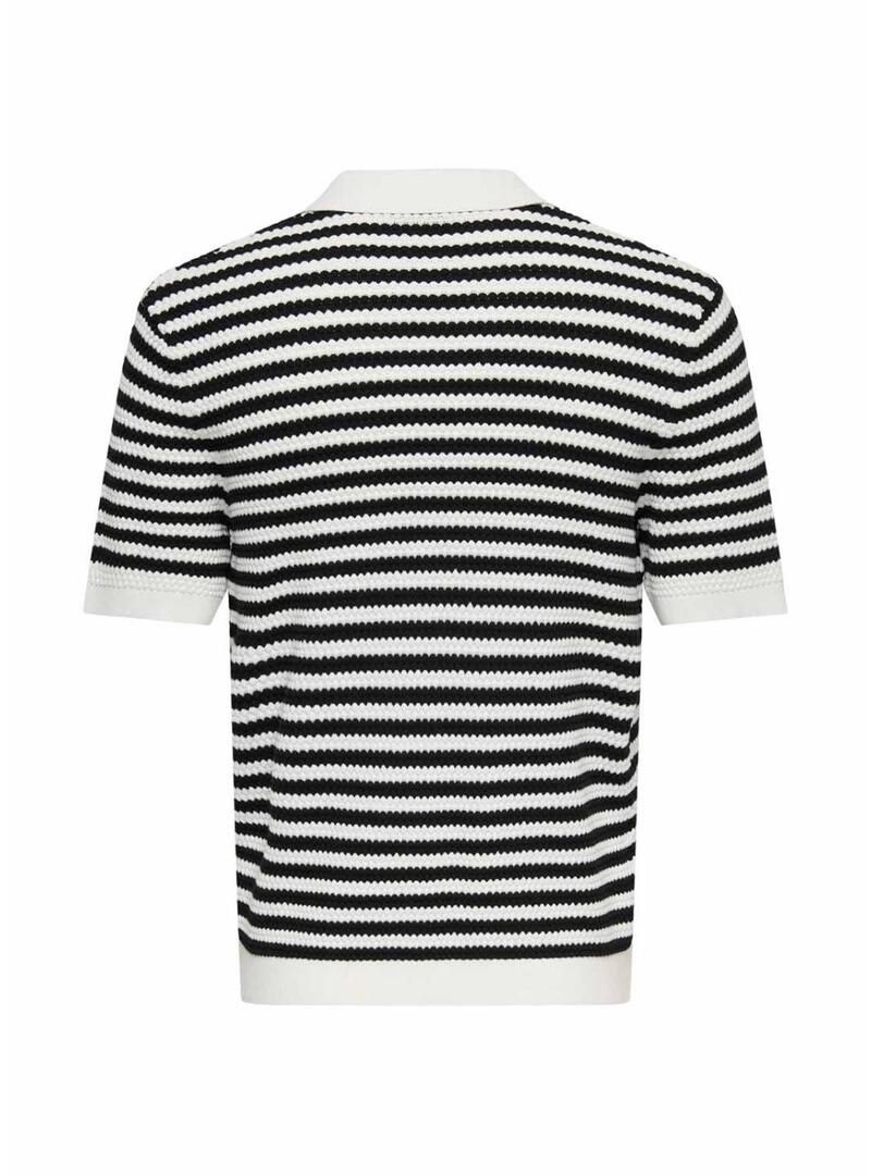 Camisa Polo listrada azul marinho para homem Only and Sons Serge