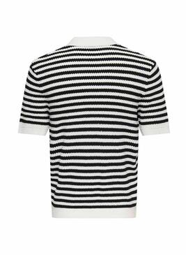 Camisa Polo listrada azul marinho para homem Only and Sons Serge