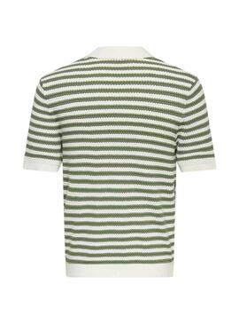 Polo Only and Sons listrado verde para homem.