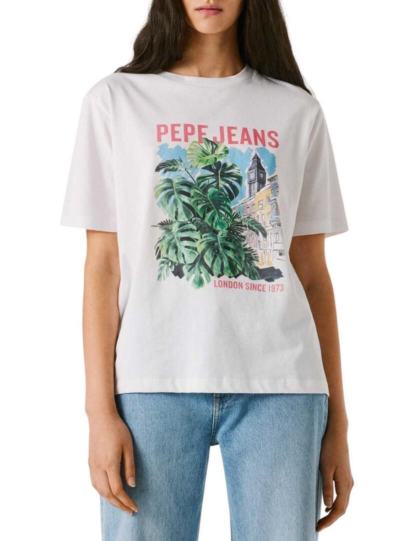 Camiseta Pepe Jeans Martha branca para mulher.