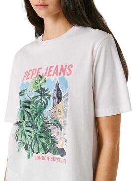 Camiseta Pepe Jeans Martha branca para mulher.