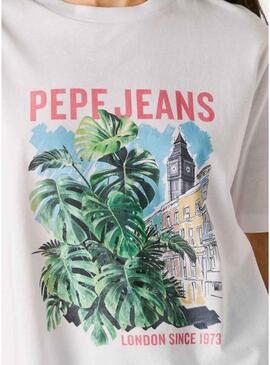Camiseta Pepe Jeans Martha branca para mulher.